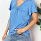 DOUBLE TAKE Ruched V-Neck Short Sleeve T-Shirt at Bella Road