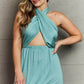 NINEXIS Know Your Worth Criss Cross Halter Neck Maxi Dress at Bella Road