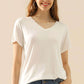 NINEXIS Full Size V-Neck Short Sleeve T-Shirt at Bella Road