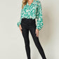 DOUBLE TAKE Full Size Printed Ruffle Trim Balloon Sleeve Shirt at Bella Road