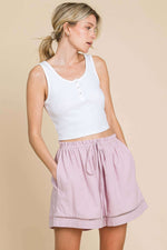 COTTON BLEU High Waist Drawstring Shorts at Bella Road