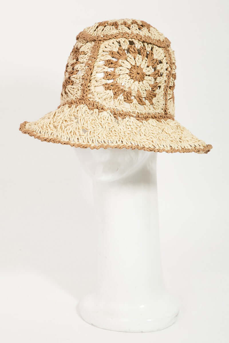 FAME Contrast Geometric Wide Brim Hat at Bella Road