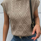 Mixed Knit Turtleneck Sweater Vest