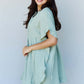 Out Of Time Full Size Ruffle Hem Dress with Drawstring Waistband in Light Sage