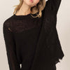 HYFVE Distressed Long Sleeve Knit Top - Black