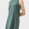 Millennia Round Neck Sleeveless Active Dress - Dark Green