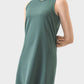 Millennia Round Neck Sleeveless Active Dress in green, perfect for workouts and staying cool and comfortable.