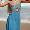 Cutout V-Neck Cover-Up Dress - Sky Blue