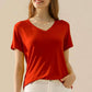 NINEXIS Full Size V-Neck Short Sleeve T-Shirt at Bella Road