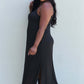 NINEXIS Good Energy Full Size Cami Side Slit Maxi Dress in Black at Bella Road