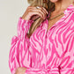 DOUBLE TAKE Full Size Printed Smocked Long Sleeve Blouse at Bella Road