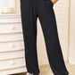 BASIC BAE Full Size Soft Rayon Drawstring Waist Pants with Pockets at Bella Road