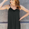 Lace Trim V-Neck Cami | Full Size - Black