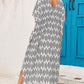 BELLA ROAD Slit Printed V-Neck Half Sleeve Cover Up at Bella Road