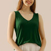 V-Neck Curved Hem Tank by Ninexis - DEEP GREEN