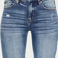 High Waist Distressed Raw Hem Ankle Skinny Jeans - Trendy edgy style with worn-in look, perfect for showcasing your favorite shoes.