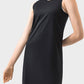 Stylish Millennia round neck sleeveless active dress in black, perfect for workouts and sports with comfortable fit.