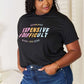 SIMPLY LOVE Slogan Graphic Cuffed Sleeve T-Shirt at Bella Road