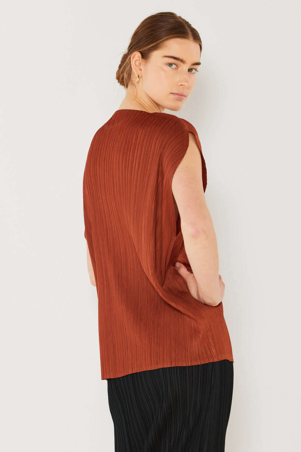 MARINA WEST SWIM Rib Pleated Oversized Dolman Sleeve Top at Bella Road