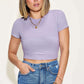 BASIC BAE Full Size Ribbed Round Neck Short Sleeve T-Shirt at Bella Road