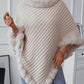 Cozy Bella Road Fuzzy Trim Poncho with a trendy texture and three-quarter sleeves, perfect for chilly days.