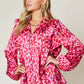 DOUBLE TAKE Full Size Printed Ruffle Trim Balloon Sleeve Shirt at Bella Road