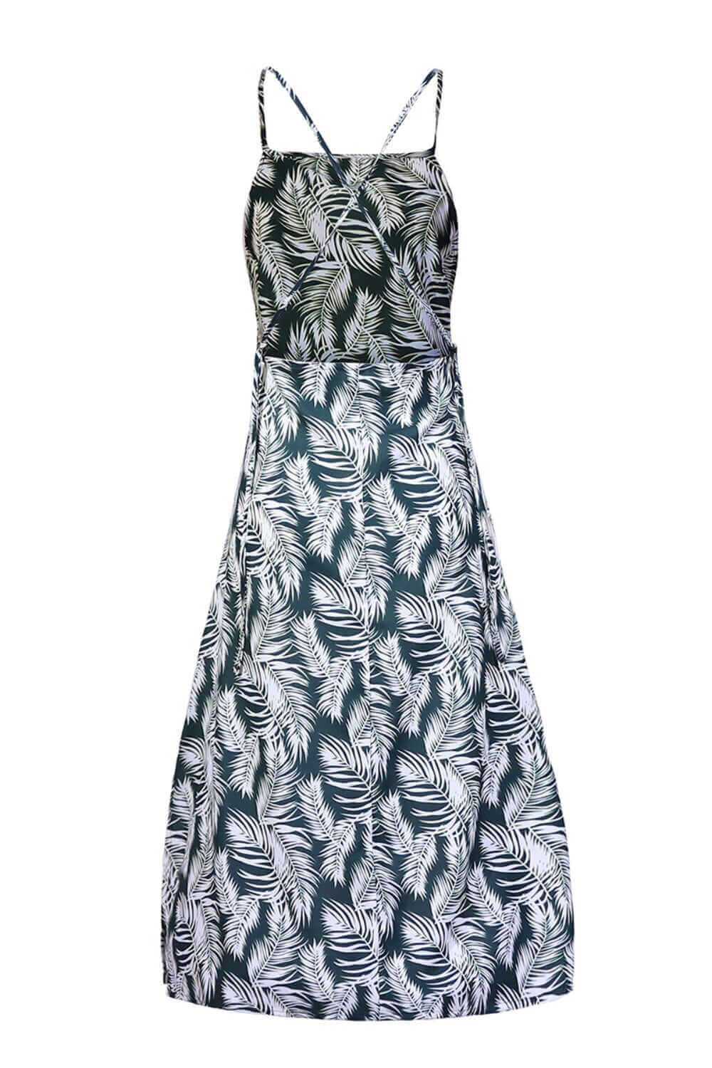 BELLA ROAD Slit Crisscross Printed Sleeveless Cami Dress at Bella Road