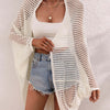 Openwork Open Front Longline Cover Up - White