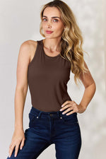 BASIC BAE Full Size Round Neck Racerback Tank at Bella Road