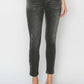 RISEN Full Size High Rise Ankle Skinny Jeans in black, showcasing high-waisted design, slim fit, and stretchy fabric ideal for versatile styling.