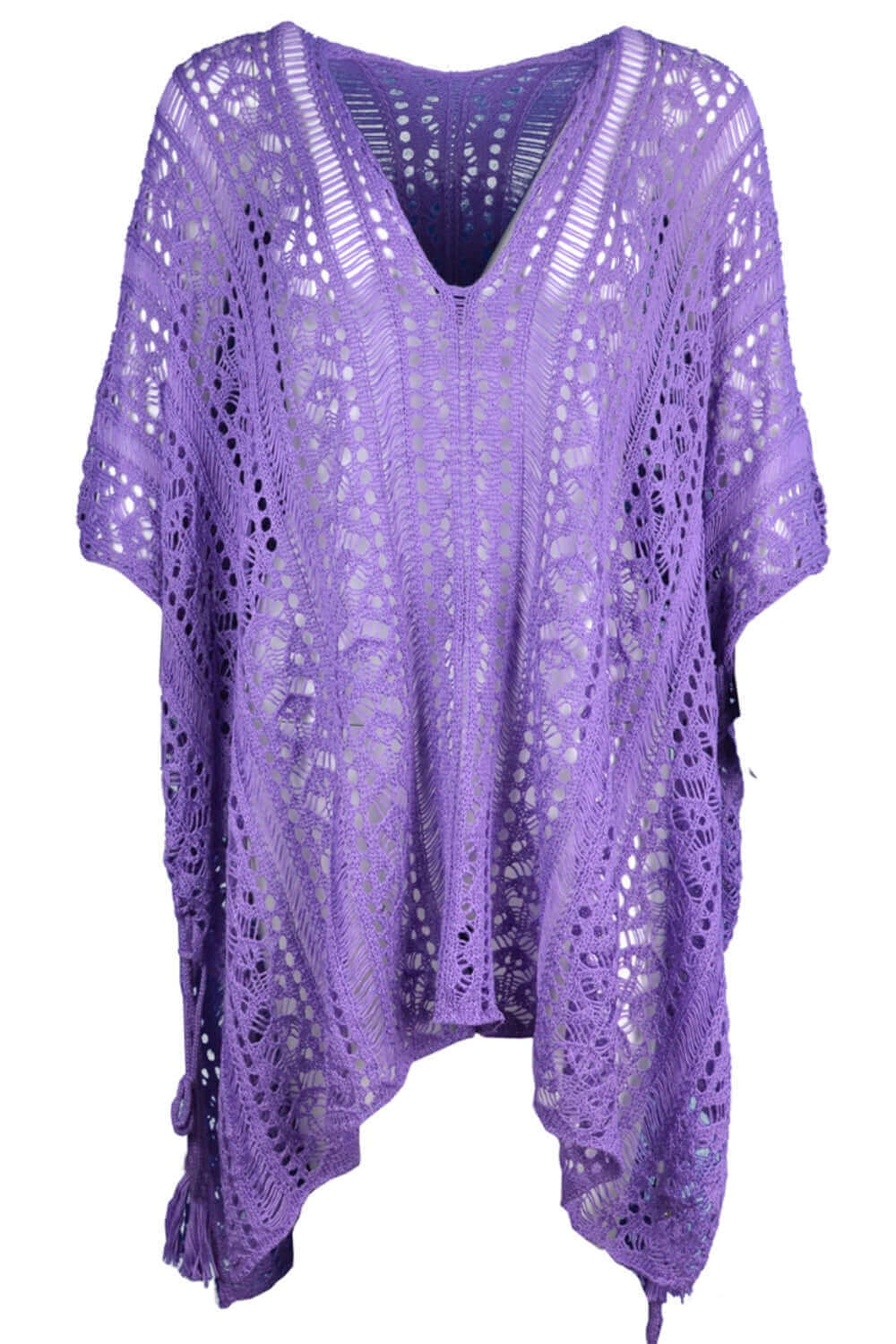 BELLA ROAD Cutout V-Neck Cover-Up with Tassel at Bella Road