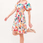 Square Neck Puff Sleeve Floral Dress