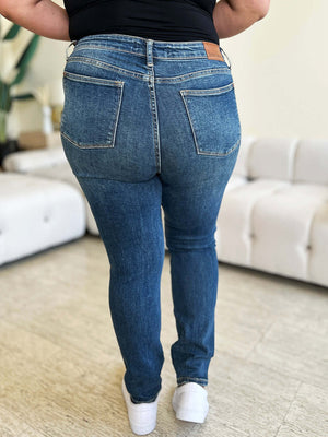 High Waist Skinny Jeans by Judy Blue showcasing the back view.