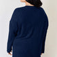 Ribbed Half Button Long Sleeve High-Low T-Shirt