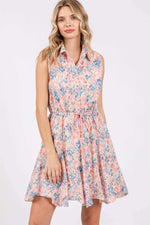 GEEGEE Full Size Floral Eyelet Sleeveless Mini Dress at Bella Road