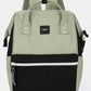 Himawari water-resistant canvas backpack, stylish large green bag with side pockets, perfect for adventures and daily use.