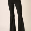 Mittoshop Crepe Knit Elastic Waist Flare Leg Pants - Black