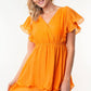 Full Size Short Sleeve Woven Layered Dress