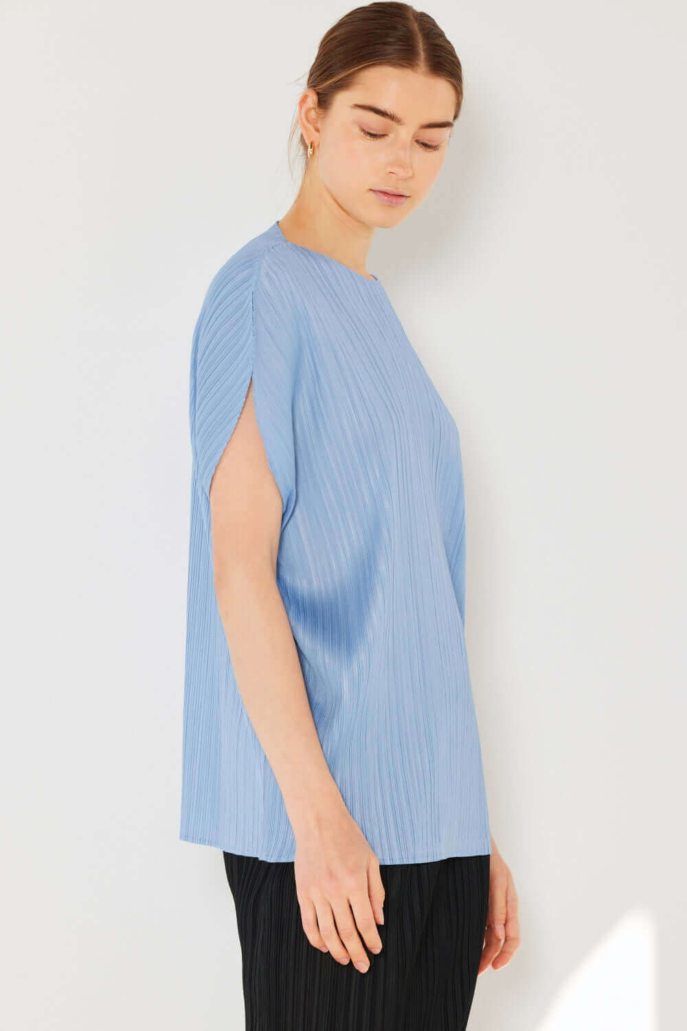 MARINA WEST SWIM Rib Pleated Oversized Dolman Sleeve Top at Bella Road