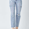 RISEN Distressed Slim Cropped Jeans - Medium