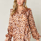 DOUBLE TAKE Full Size Printed Ruffle Trim Balloon Sleeve Shirt at Bella Road