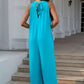 DOUBLE TAKE Full Size Tie Back Cutout Sleeveless Jumpsuit at Bella Road