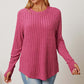 Ribbed Thumbhole Sleeve T-Shirt