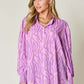 DOUBLE TAKE Full Size Printed Smocked Long Sleeve Blouse at Bella Road