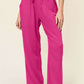 DOUBLE TAKE Full Size Texture Drawstring Straight Pants at Bella Road