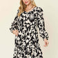 DOUBLE TAKE Full Size Printed Ruffle Hem Long Sleeve Dress at Bella Road