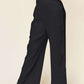 DOUBLE TAKE Full Size Texture Smocked Waist Wide Leg Pants at Bella Road