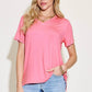 BASIC BAE Full Size V-Neck High-Low T-Shirt at Bella Road