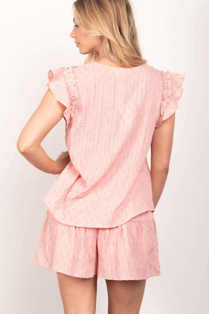 VERY J Ruffle Cap Sleeve Top & Shorts Set at Bella Road