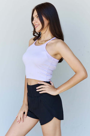 NINEXIS Everyday Staple Soft Modal Short Strap Ribbed Tank Top in Lavender at Bella Road